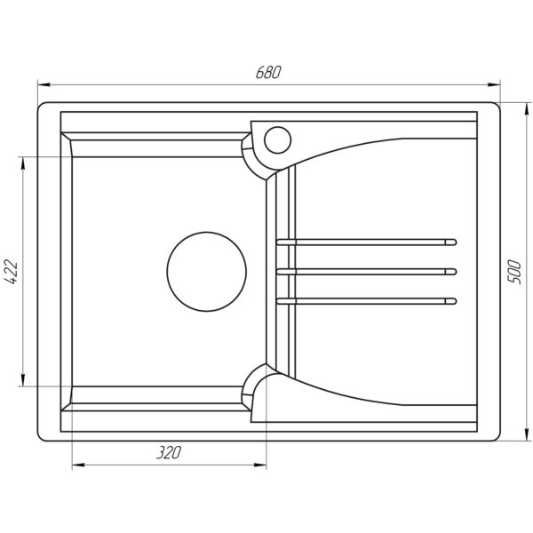 Кухонная мойка гранитная Globus Lux BALATON