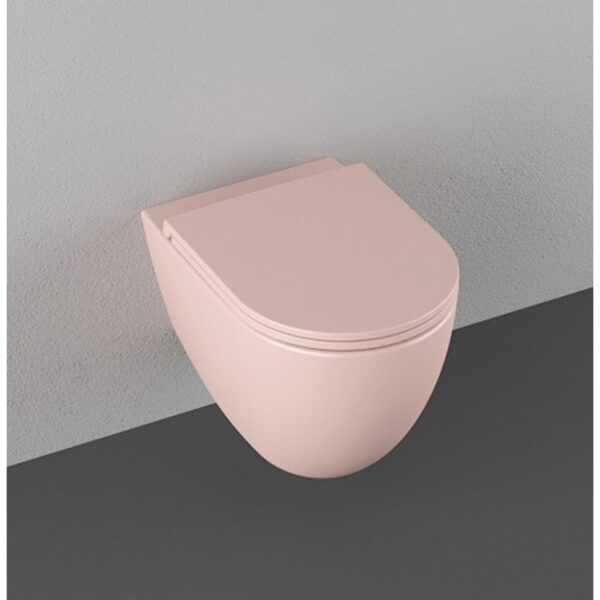 Унитаз подвесной Isvea Infinity clearimPlus Wall Hung WC 365x530 без ободка, розовый