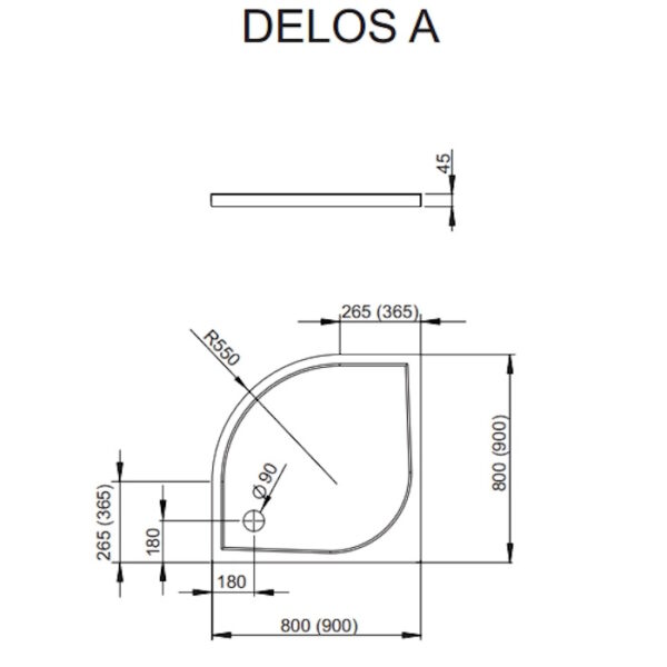 Душевой поддон Radaway Delos A 80х80 см, низкий, квадратный