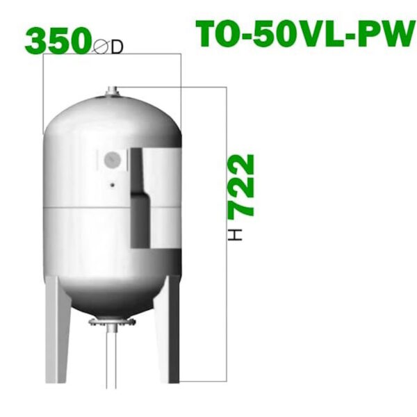 Расширительный бак toНасосы TO-50VL-PW 50 л вертикальный, сталь