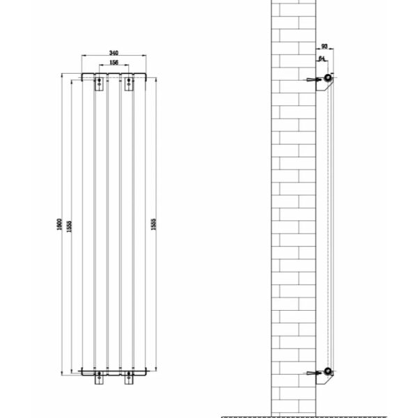 Дизайнерский радиатор отопления ARTTIDESIGN Livorno 5/1600/340