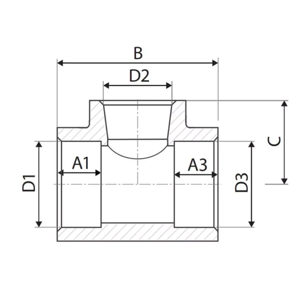 Тройник ITAL ITC124 PPR 110x50x110 мм