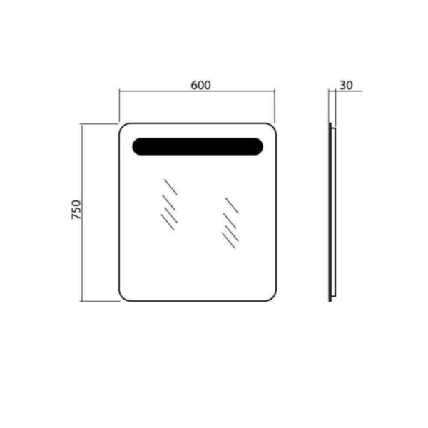 Зеркало для ванной комнаты AQUARODOS Гамма 600х750 прямоугольное с