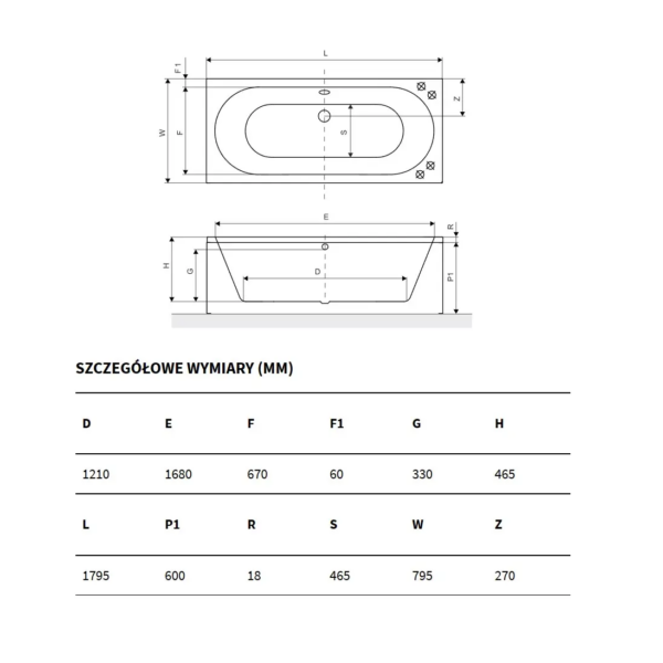 Ванна пристенная Excellent Oceana Slim 1800x800 прямоугольная белая