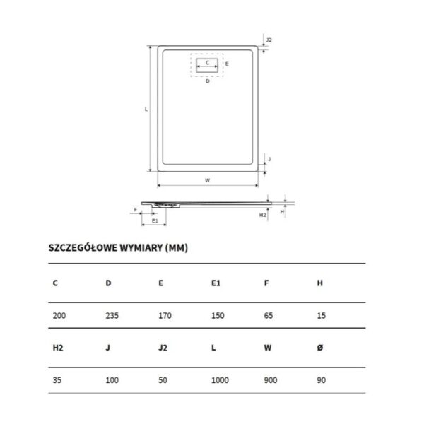 Душевой поддон Excellent Lavano 1000×900