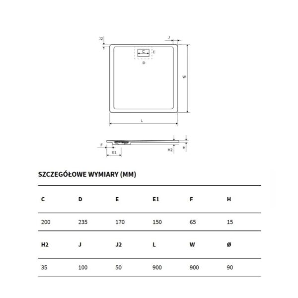 Душевой поддон Excellent Lavano 900×900