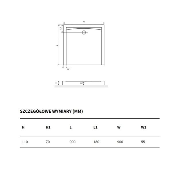 Душевой поддон Excellent Forma X 900×900 высокий квадратный