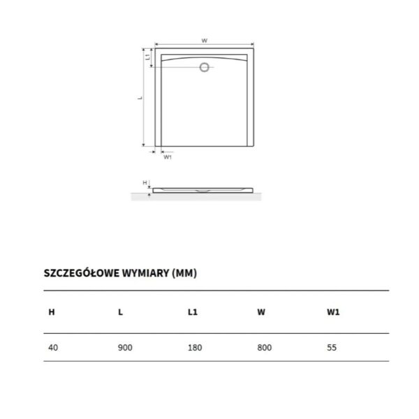 Душевой поддон Excellent Forma X 900×900 низкий квадратный