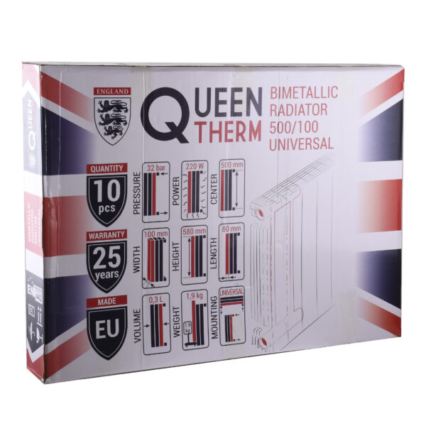 Радиатор биметаллический QUEEN THERM UNIVERSAL 500/100 боковое