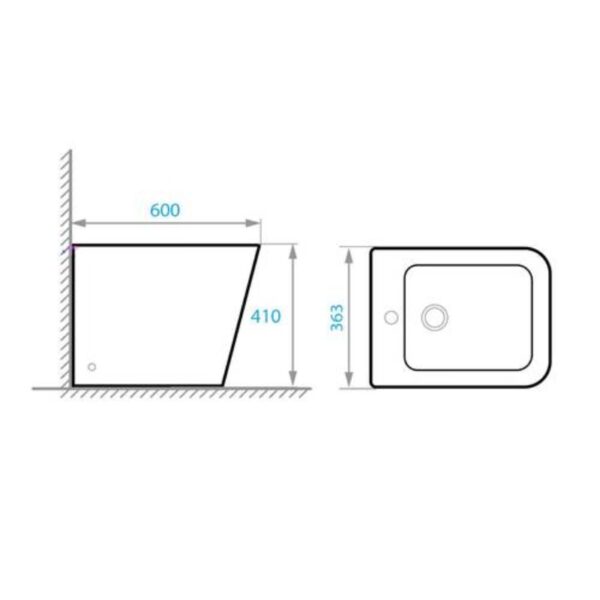 Биде напольное Koller Pool KVADRO 610х370х435