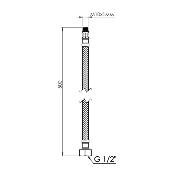 Шланг для смесителя SD Forte ВН 1/2хМ10, 0.5м