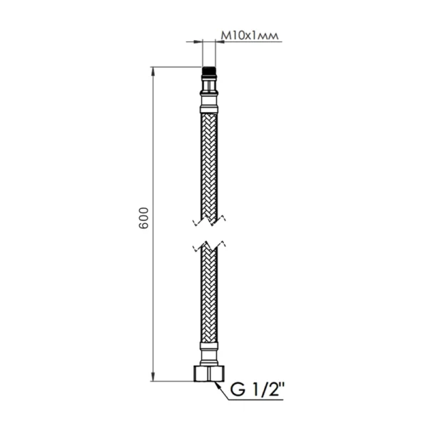 Шланг для смесителя SD Forte ВН 1/2хМ10, 0.6м (SF380W60L)