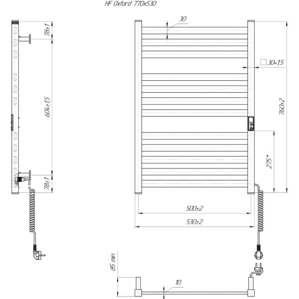 Полотенцесушитель электрический Hygge Family Oxford 770x530 с