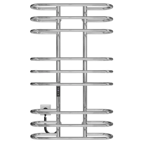Полотенцесушитель электрический Deffi Британика П9 600х1000 дизайнерский, нержавеющая сталь, хром, JD03, левое подключение