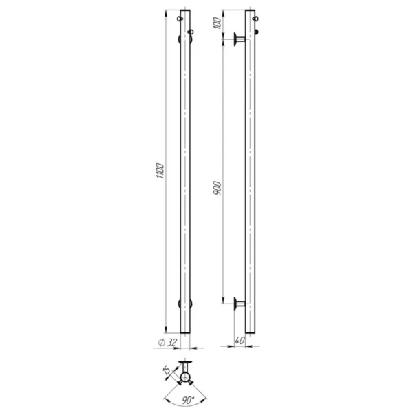 Полотенцесушитель электрический Deffi Chloe 30x1100 нержавеющая сталь