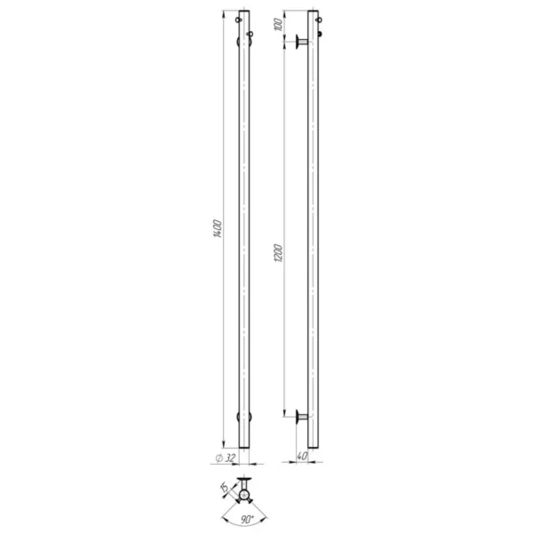 Полотенцесушитель электрический Deffi Chloe 30x1400 нержавеющая сталь