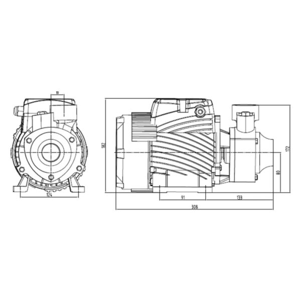 Поверхностный насос вихревой Pumpman QBB70 550 Вт 220 В H 55 м Q 50