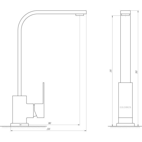 Смеситель для кухни Globus Lux SICILIA (SBQ-203S-BB)