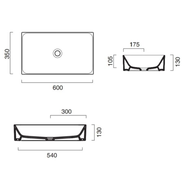 Раковина на столешницу Catalano Zero 600×350