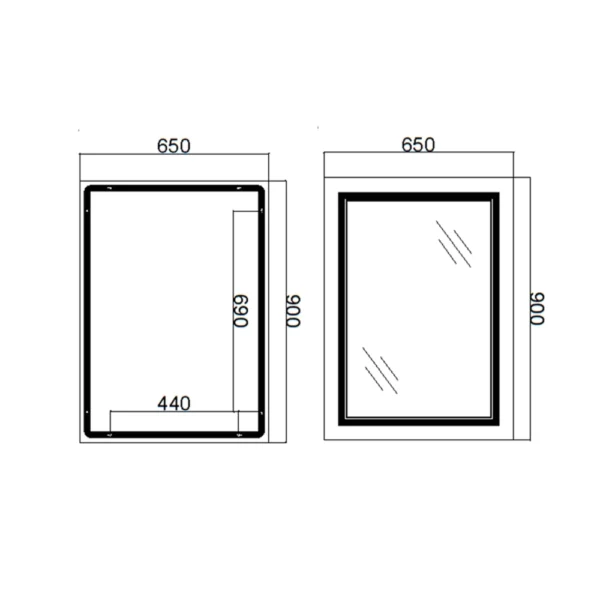 Зеркало для ванной комнаты Qtap Cardinal 650х900 прямоугольное с LED-подсветкой (QT0478C6590)