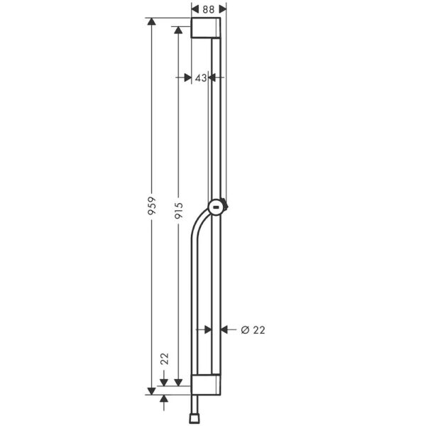 Штанга для душа Hansgrohe Pulsify S 90 см со шлангом 160 см, черная (24401670)