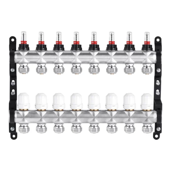Коллектор теплого пола STA Classic 1/2″х25 ВН 8-ый с измерителями расхода