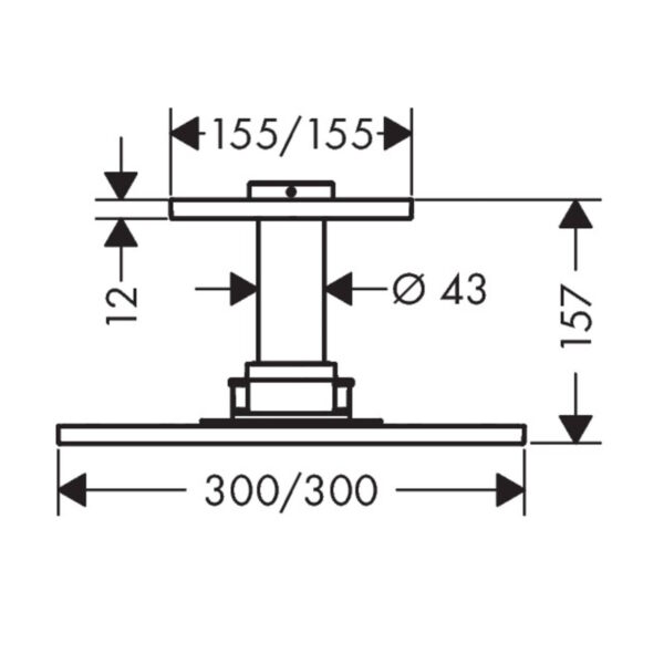 Верхний душ AXOR ShowerSolutions 300х300 2jet с держателем (35320000)