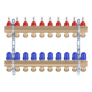 Коллектор теплого пола STA 3/4″х25 ВН 10-ый с измерителями расхода