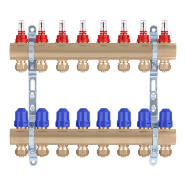 Коллектор теплого пола STA 3/4″х25 ВН 8-ый с измерителями расхода
