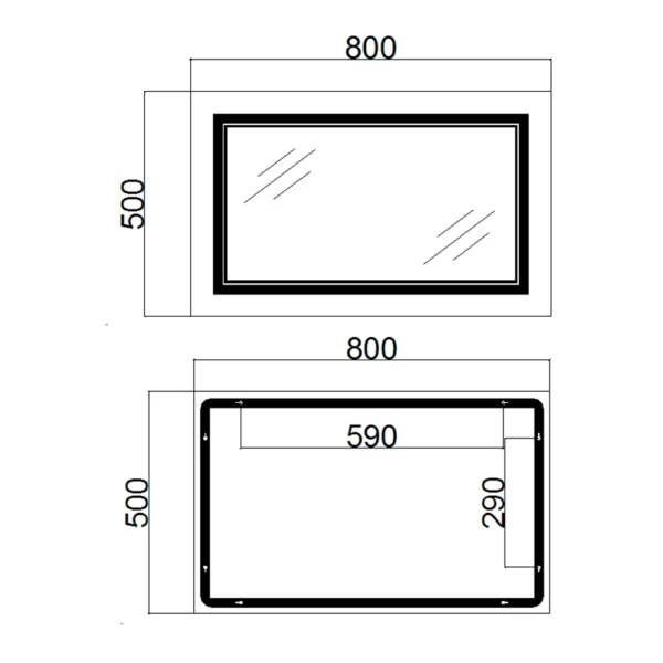 Зеркало для ванной комнаты Qtap Cardinal 500х800 прямоугольное с LED-подсветкой (QT0478C5080)