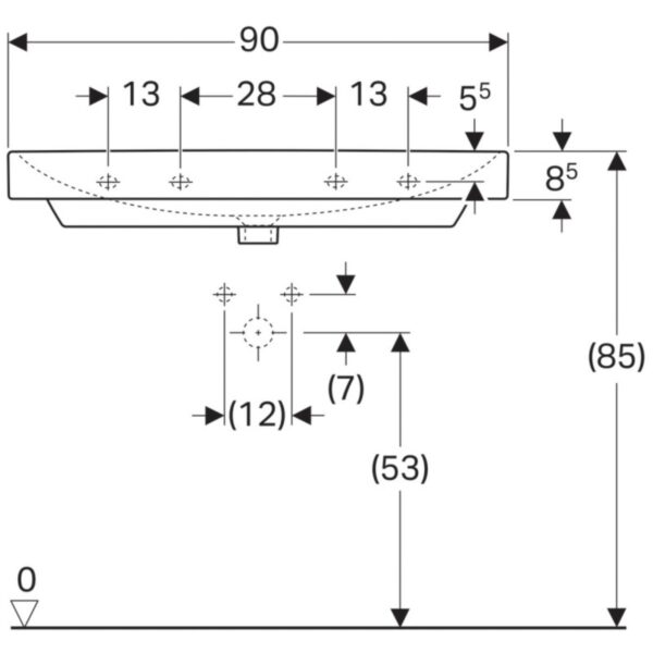 Раковина подвесная Geberit Smyle 900×480