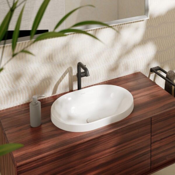 Раковина врезная Hansgrohe Xuniva 550×400 овальная, белая