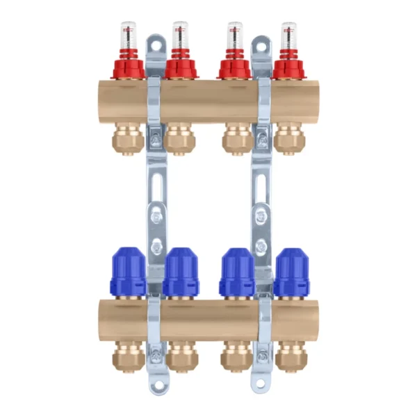 Коллектор теплого пола STA 3/4″х25 ВН 4-ый с измерителями расхода