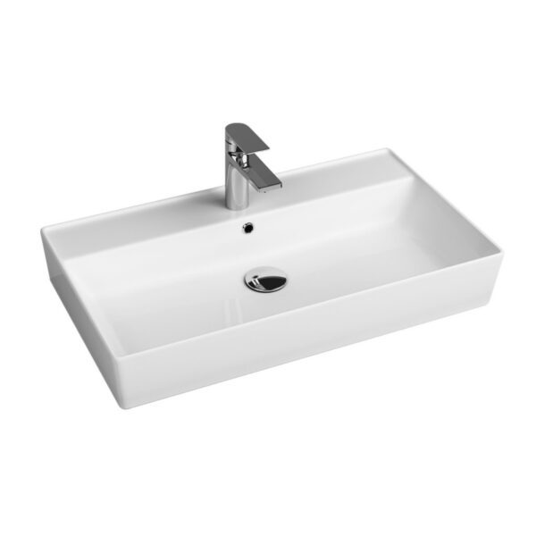 Раковина подвесная Quarter Bath Cross Line 800×450 прямоугольная, белая (70CL23080.00.1.3.01)