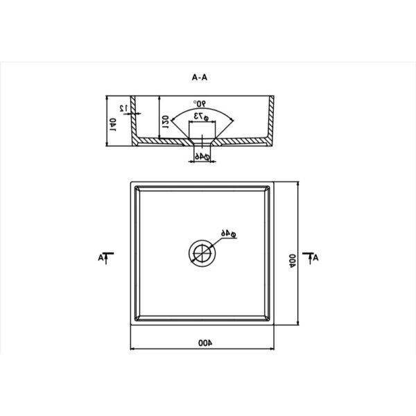 Умывальник накладной Amidicon Ring 400x400 квадратный, белый