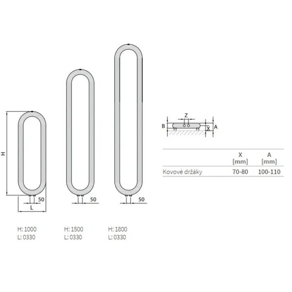 Дизайнерский вертикальный радиатор ISAN Coron 1000x330