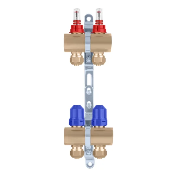 Коллектор теплого пола STA 3/4″х25 ВН 2-ой с измерителями расхода