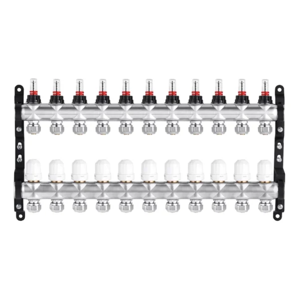 Коллектор теплого пола STA Classic 1/2″х25 ВН 11-ый с измерителями расхода