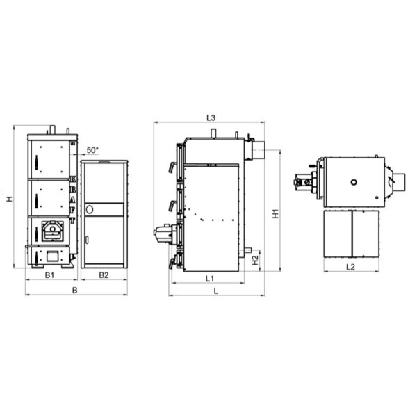 Пеллетный котел Kraft F 20 кВт 200м2 с горел