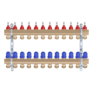 Коллектор теплого пола STA 3/4″х25 ВН 12-ый с измерителями расхода