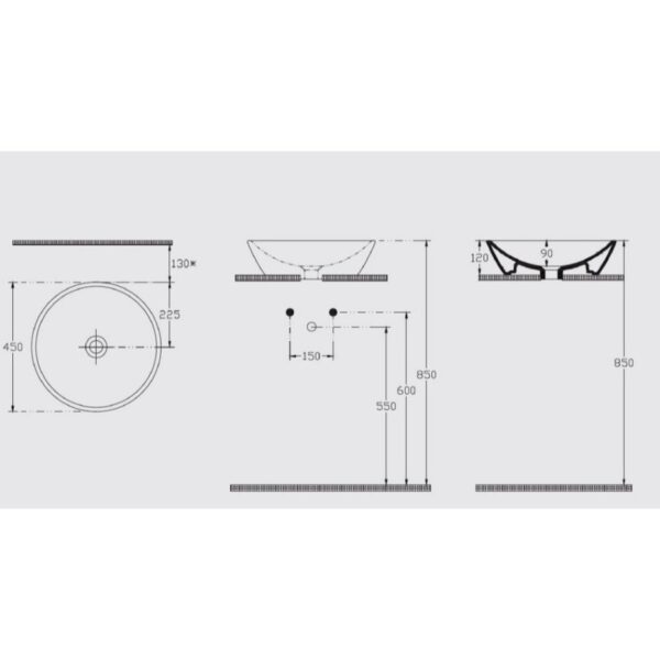 Умывальник накладной Isvea SistemaY Soft 450x450 круглый, антрацит