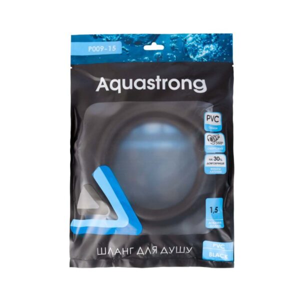 Шланг для душа Aquastrong PVC 1,5 м, черный