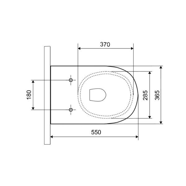 Унитаз подвесной Excellent Doto Pure Rim 550x360 безободковый, белый (CEEX.