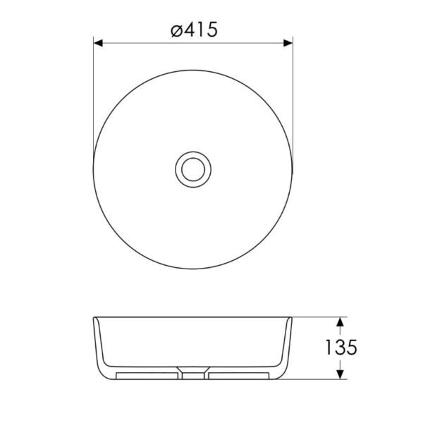 Раковина накладная IMPRESE i-EDGE 415x415 круглая керамика, белый