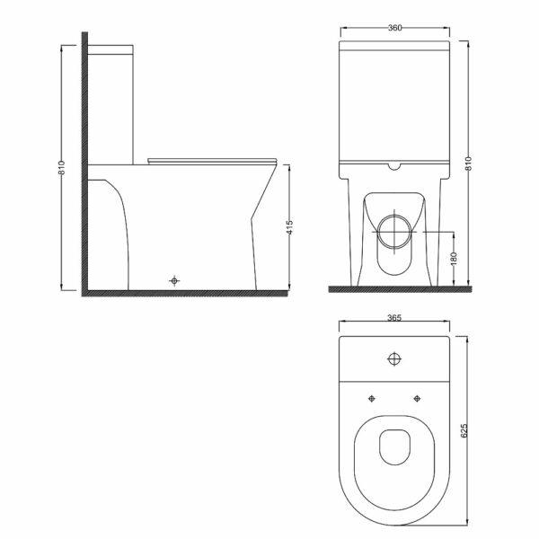 Унитаз напольный RJ FEEL 810x625 безободковый, белый