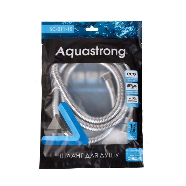 Шланг для душа Aquastrong PVC 1,5-1,8 м, хром