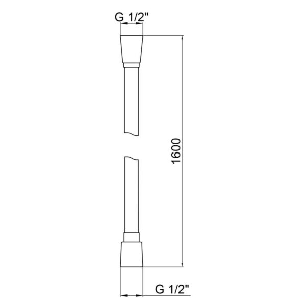 Шланг для душа Qtap Hadice 1,6 м, черный (QT054BL43074)