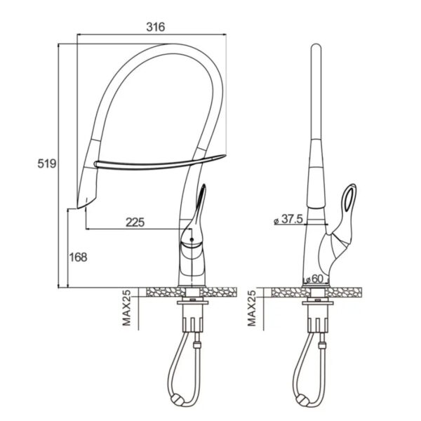 Смеситель для кухни Nett SWH-52