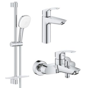 Комплект смесителей для ванной 3 в 1 Grohe Eurosmart без донного клапана, хром (Ua123246M3)