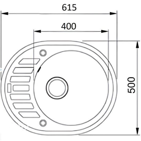 Гранитная мойка врезная Adamant OVUM 615х495 с крылом